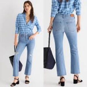 J Crew Billie Demi Boot Crop Ankle Jeans Distressed 30